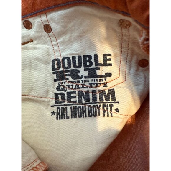 Ralph Lauren Double RL (RRL) High Boy Fit Denim Orange Jeans size 27 Women’s - Picture 3 of 13